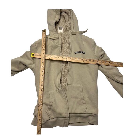 Victorias Secret PINK Size M Vintage Sand LOVE PINK Light Weight Zip up Jacket - Picture 3 of 4